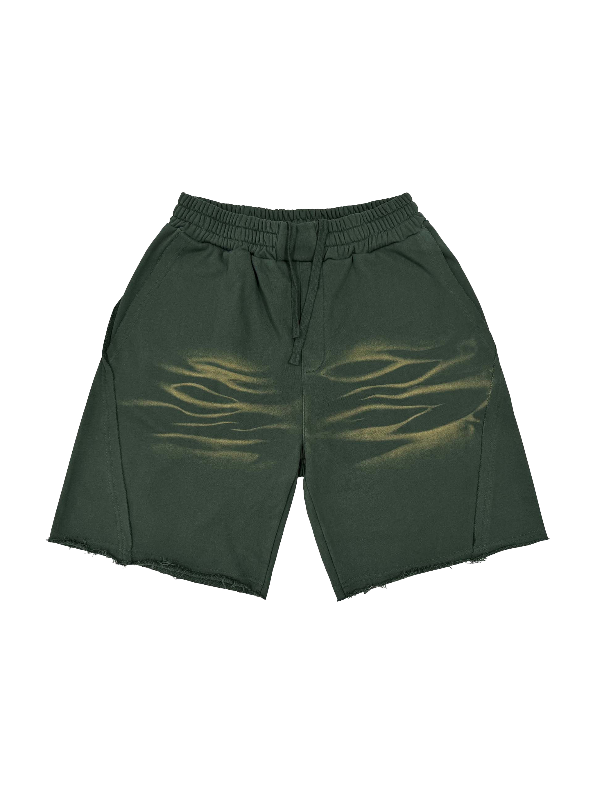 Heavyweight Vintage Washed Tiger Stripes Short Pants - 360
